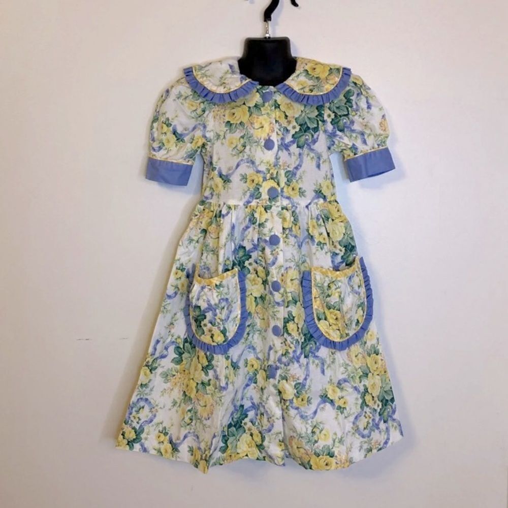 Vintage 1990s Storybook Heirlooms‎ Floral Pocket Tea Party Dress